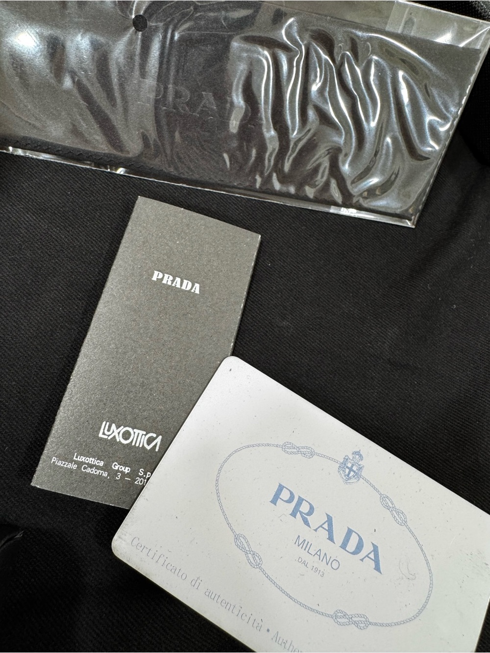 Prada Glossy Black Rectangular Sunglasses with Dark Lenses - Picture 11 of 13